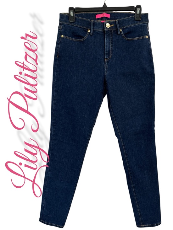 Lilly Pulitzer Denim - Lilly Pulitzer $178 dark rinse mid-rise tapered leg Jeans size 6 28"waist